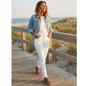 Madewell White Denim Skinny Jeans Cotton 10" High-Rise 33 NEW